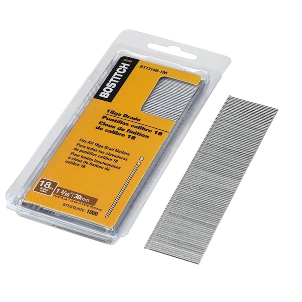 Bostitch Collated Brad Nail, 13/16 in L, 18 ga, Coated, Brad Head